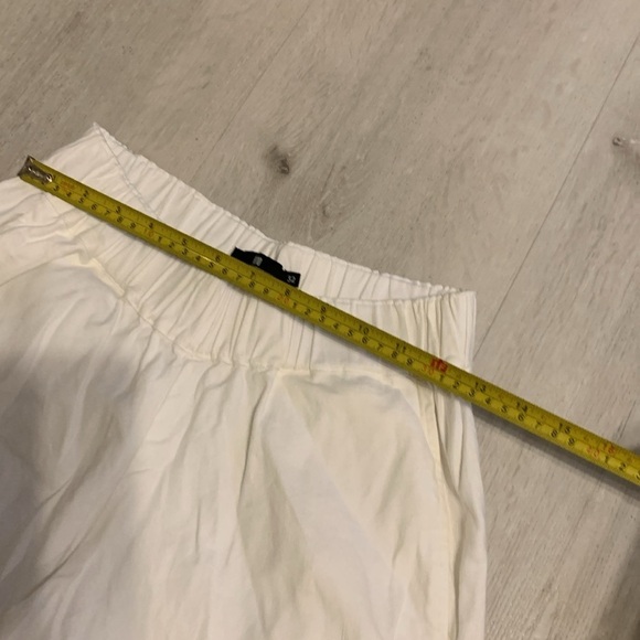 Jarbo easy‎ crop size 32 white elastic waist pockets pull on summer linen blend - Picture 6 of 14